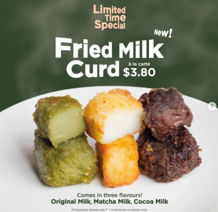 Milksha limited time special fried milk curd $3.80 come with three flavors
