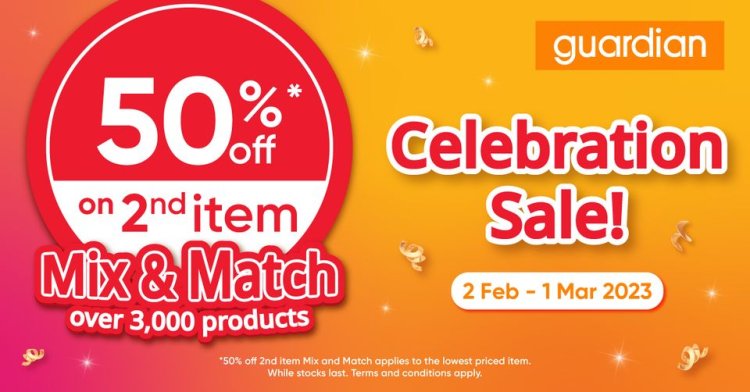 Guardian 50% off on 2nd item mix and match over 3000 products till 1 Mar