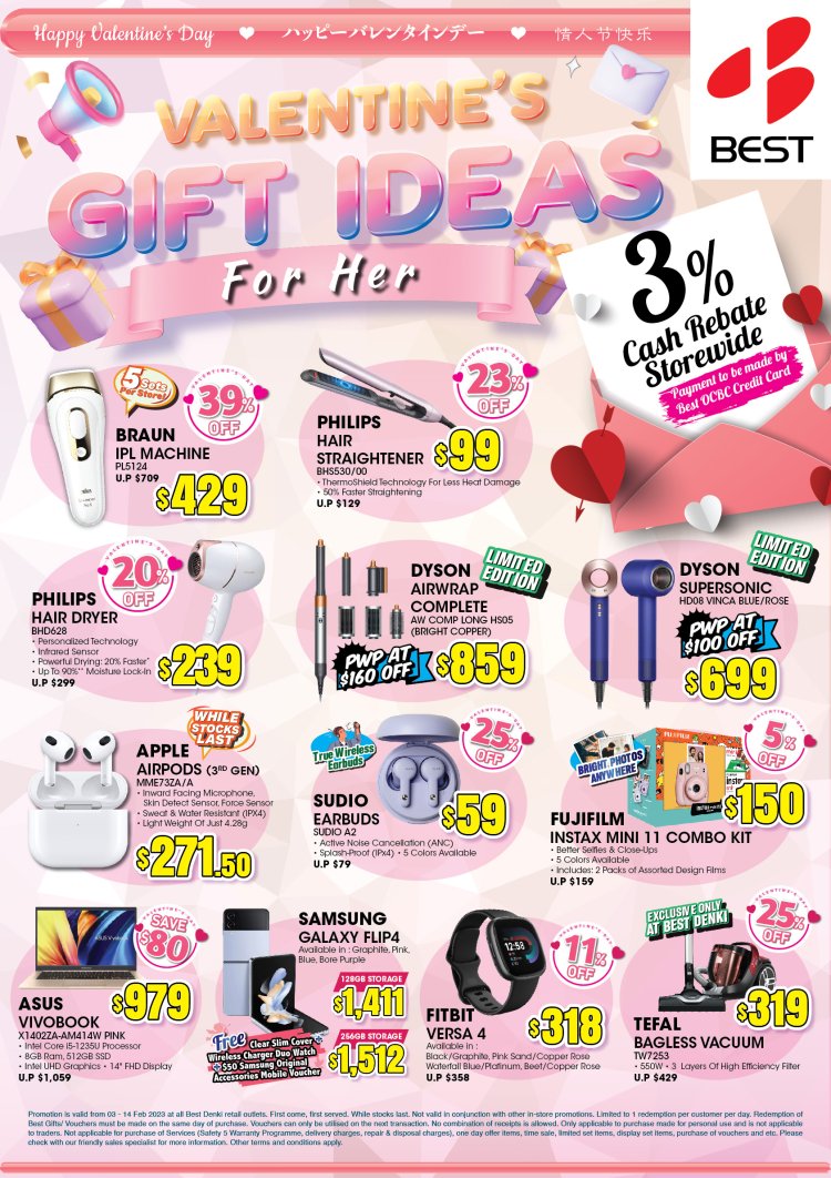Best Denki Valentines gift deals for her and for him enjoys discounts till 14 Feb