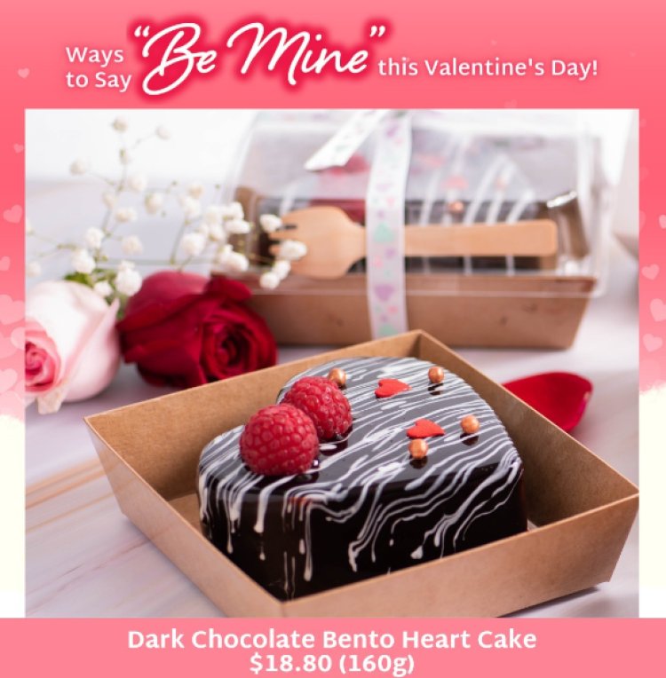 Jack Place Valentine dark chocolates bento heart cake @ $18.80