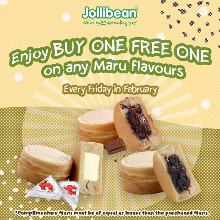 Jollibean buy 1 free 1 on any Maru flavours every Friday in February