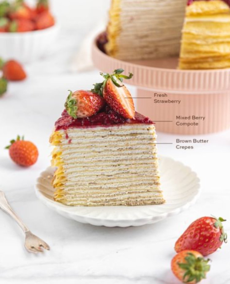 Bakers Brew Studio baking Mixed berry crepe cake class 15% off on class from 14 to 19 Feb