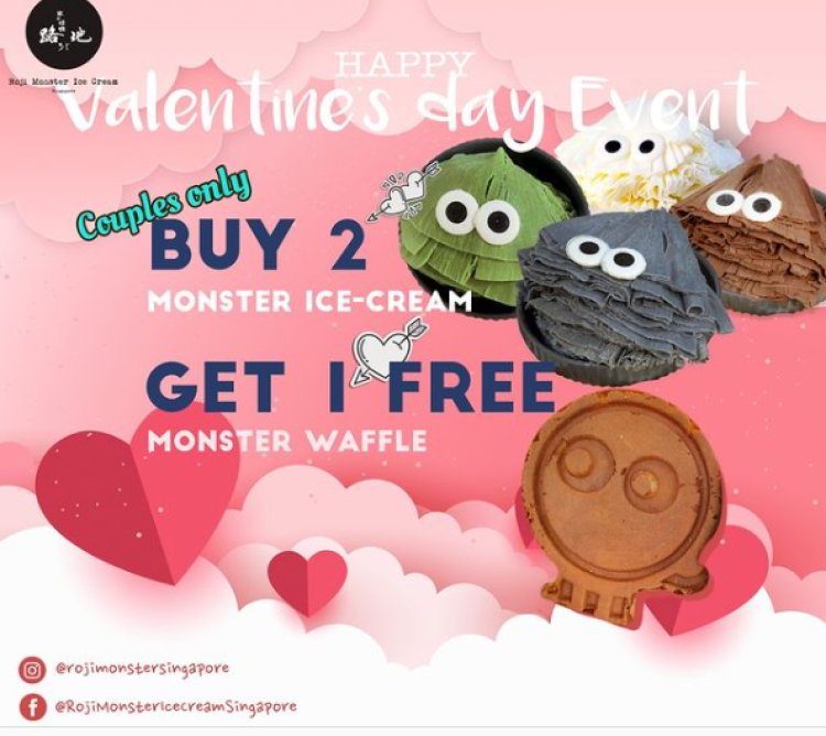 Roji Monster Valentine event buy 2 ice cream free 1 waffle for couple only