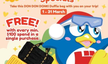 Don Don Donki free duffle bag with minimum $100 spend in a single receipt at Shopee till 31 March