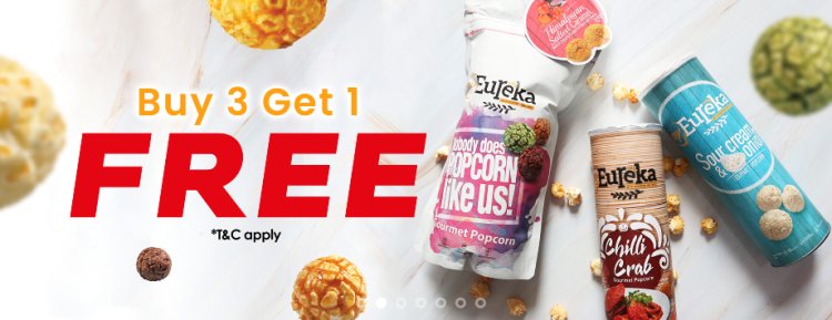 Eureka snacks buy 3 free 1 x 90g popcorn limited time promotion