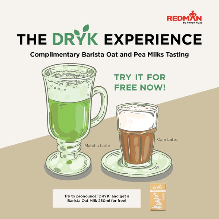 Redman DRYK's pea milk and Barista oat milk for tasting event for free