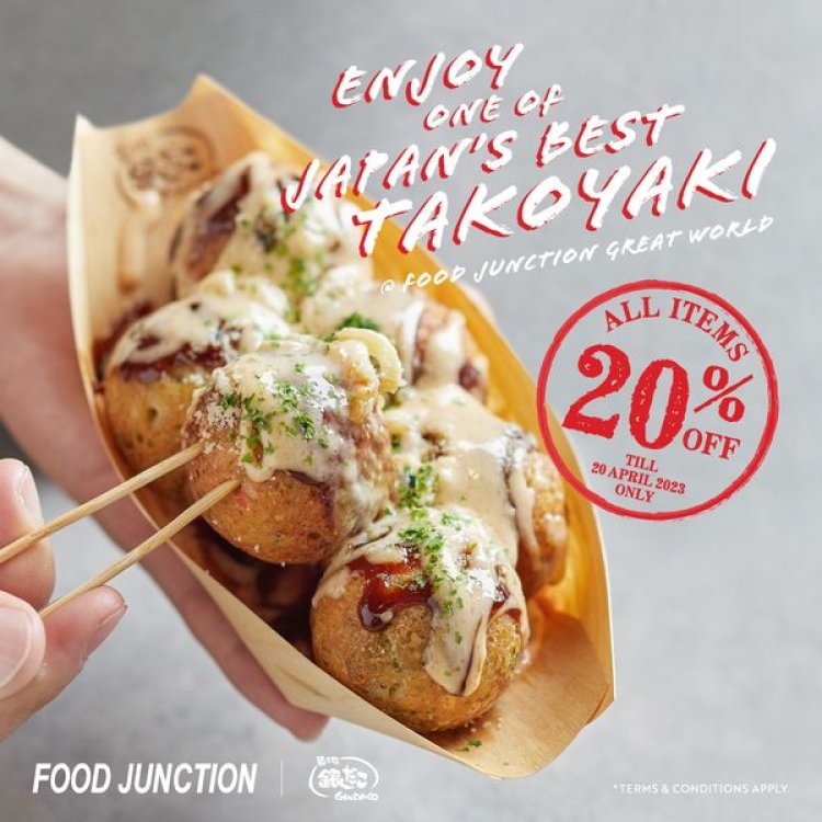 Gindaco @ Food Junction Great World 20% off entire menu till 30 April