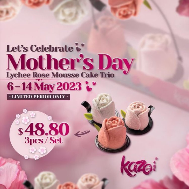 Kazo Lychee Rose Mousse Cake Trio Mother'sDay special