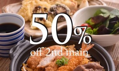Yayoi 50% off your second main from 5 to 7 May at 100AM