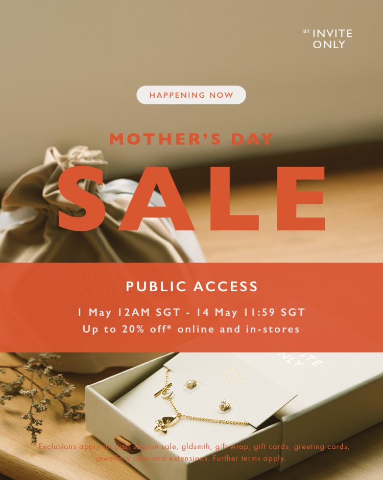 By Invite Only 20% off Mother Day sale